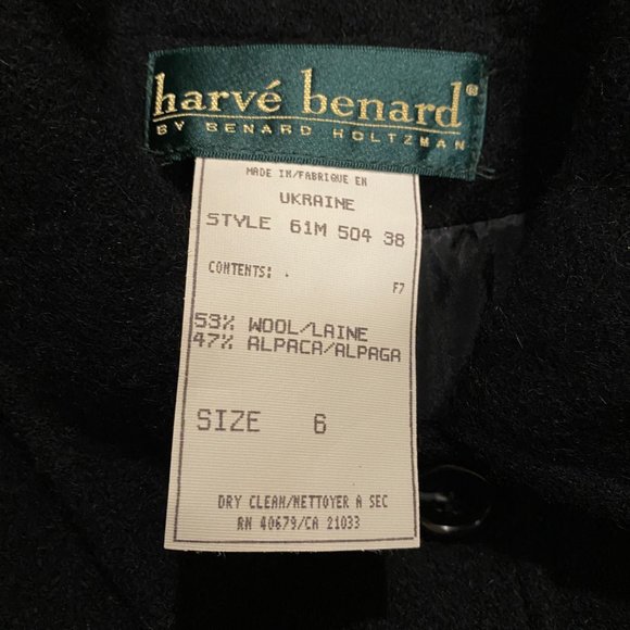 Vintage Harvé Benard Wool Alpaca Jacket Size 6 - Picture 8 of 10